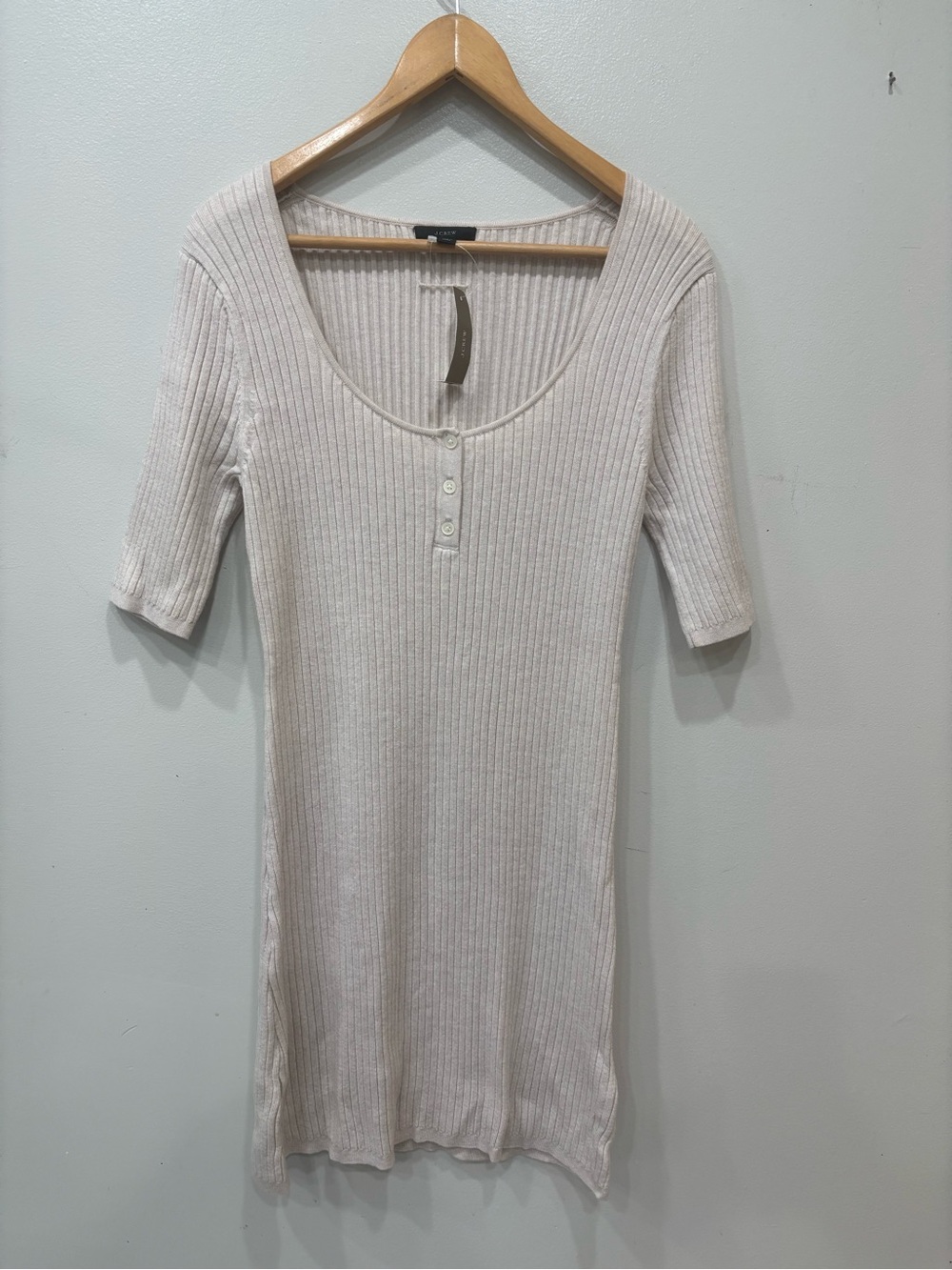 J. Crew Merino Wool Ribbed Sweater Mini Dress Women’s Size Medium NEW